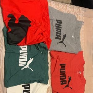 Puma Kids Short Sleeve Tees - Red, Gray, Green Collection